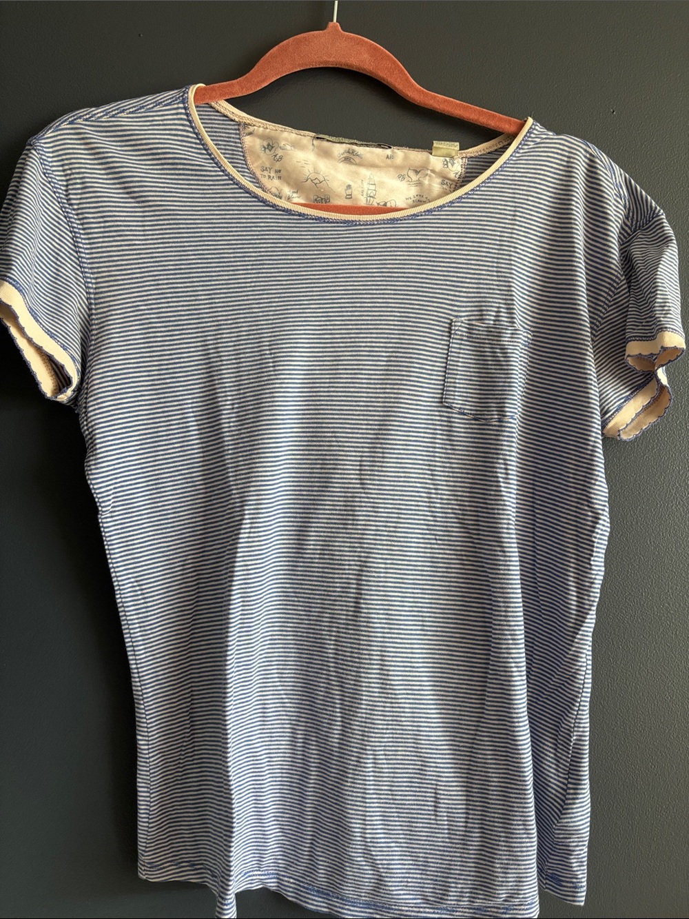 Scotch & Soda Blue and White Striped Tee